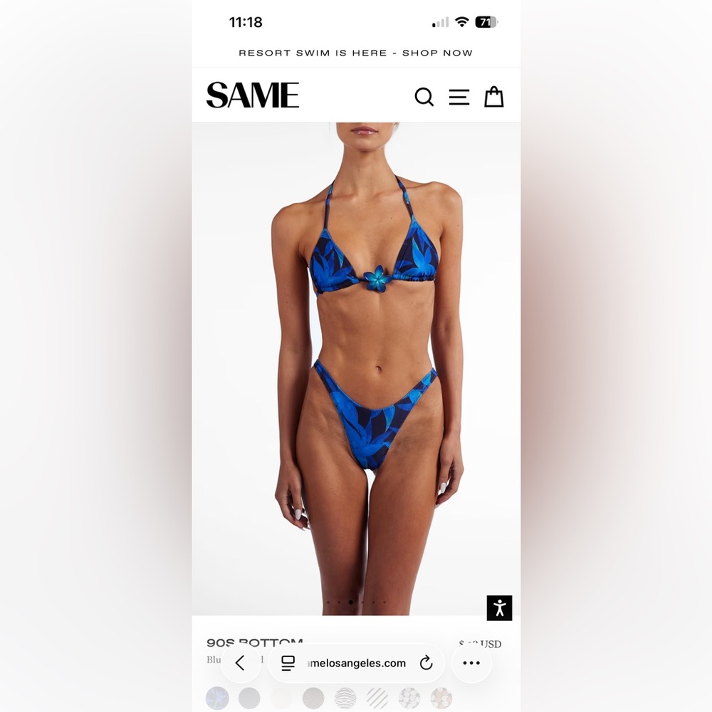SAME swim Triangle top and 90s Bottoms